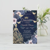 Invitation Robes,Papillons Étoiles Fleurs Quinceañera (Debout devant)