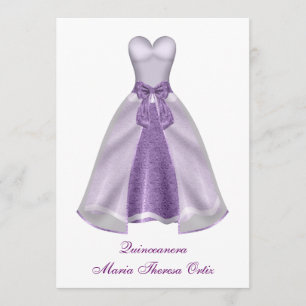 Invitation Robes violettes Quinceanera 15e fête d'anniversair