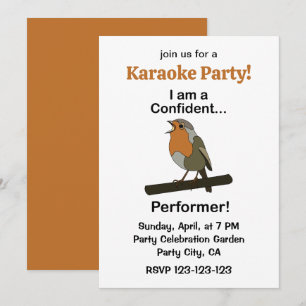 Invitation Robin Bird Interprète Confiant Karaoke de Fête Drô