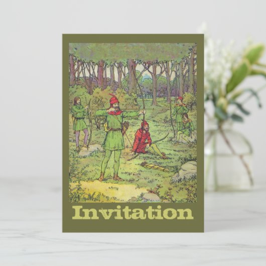 Invitation Robin Des Bois Dans La Forêt (Debout devant)