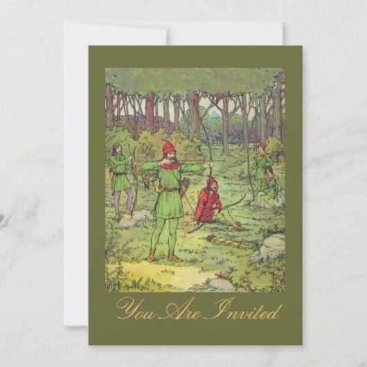 Invitation Robin Des Bois Dans La Forêt (Devant)
