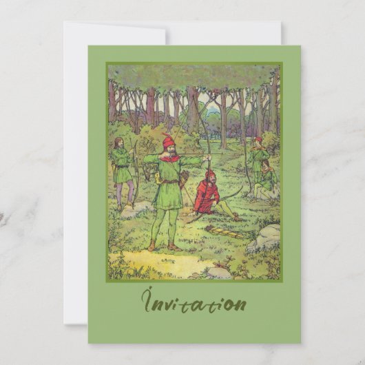 Invitation Robin des Bois dans la forêt (Devant)