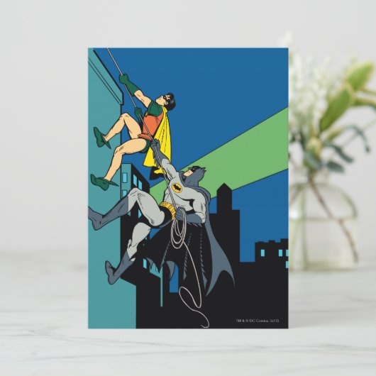 Invitation Robin Et Batman Grimpent (Debout devant)