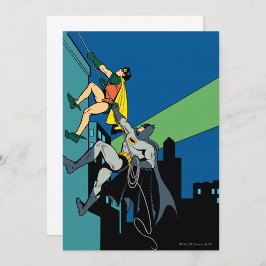 Invitation Robin Et Batman Grimpent (Devant / Derrière)