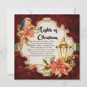 Invitation Robin et fête de Noël de lanterne (Dos)