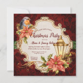 Invitation Robin et fête de Noël de lanterne (Devant)