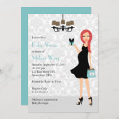 Invitation Robin Oeuf Bleu léopard Pregnant maman Baby shower (Devant / Derrière)