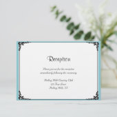 Invitation Robin Oeuf Bleu Posh Réception de mariage (Debout devant)