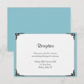 Invitation Robin Oeuf Bleu Posh Réception de mariage (Devant / Derrière)