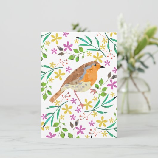 Invitation Robin Red Breast (Debout devant)