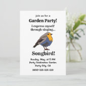 Invitation Robin Redmamin Songbird Garden Party (Debout devant)