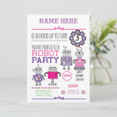 Invitation ROBOT Anniversaire Fête des Entraîneurs roses Cogs (Debout devant)