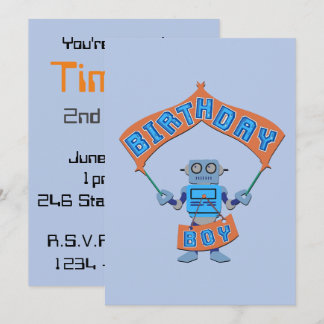 Invitation Robot Boy Birthday