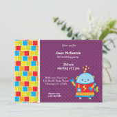 Invitation Robot * choisir la couleur de l'arrière - plan (Debout devant)