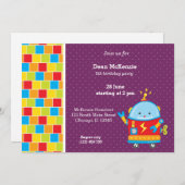 Invitation Robot * choisir la couleur de l'arrière - plan (Devant / Derrière)