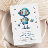 Invitation Robot de couleur garçons fête d'anniversaire