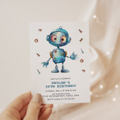 Invitation Robot de couleur garçons fête d'anniversaire