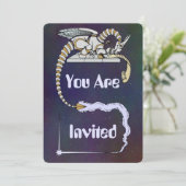 Invitation Robot Dragon Ecriture dans Scroll (Debout devant)