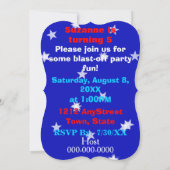 Invitation Robot Girl Blast Off et Stars Anniversaire (Dos)