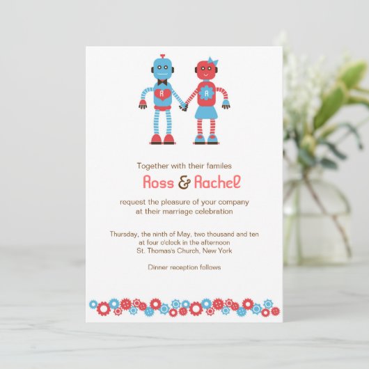 Invitation Robot Love Mariage v.2 (Debout devant)