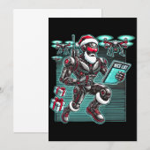 Invitation Robot Père Noël alimenté par l'IA avec des drones  (Devant / Derrière)