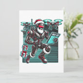 Invitation Robot Père Noël alimenté par l'IA avec des drones  (Debout devant)