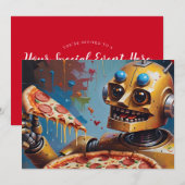 Invitation robot pizza (Devant / Derrière)