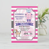 Invitation Robot rose mignon, fête d'anniversaire de la fille (Debout devant)