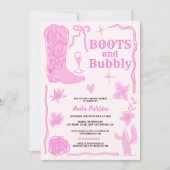 Invitation Robots gribouillis dessinés bottes bulles douche n (Devant)