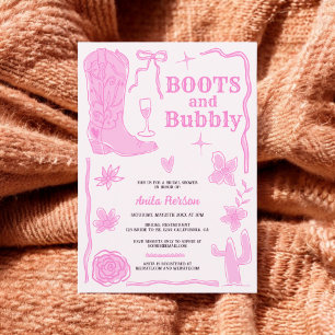 Invitation Robots gribouillis dessinés bottes bulles douche n