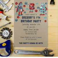 Robots rétro mignons Sci-Fi Boys Anniversaire