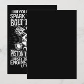 Invitation Robt Mécanique De Voiture À Mon Piston De Nut À Mo (Devant / Derrière)