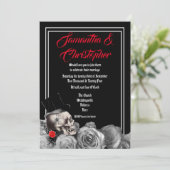 Invitation Roche gothique ou mariage noir motard (Debout devant)