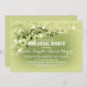 Invitation Roche Rustique Lights Dîner De Répétition Romantiq (Devant / Derrière)