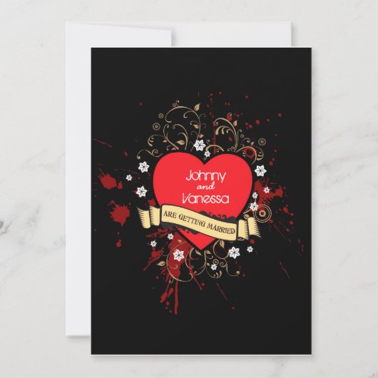 Invitation Rocher et rouler Grungy Coeur (Brown) (Devant)