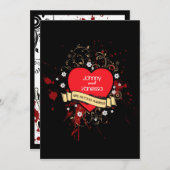 Invitation Rocher et rouler Grungy Coeur (Brown) (Devant / Derrière)