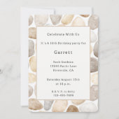Invitation Roches Brunes Crème Anniversaire (Devant)