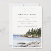 Invitation Rocheuse Pine Mountain Aquarelle Mer Anniversaire (Devant)
