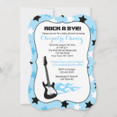 Invitation Rock a Bye Blue Rock Star Guitare Baby shower (Devant)