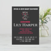 Invitation Rock a Bye Guitare Rock Star Baby shower (Debout devant)