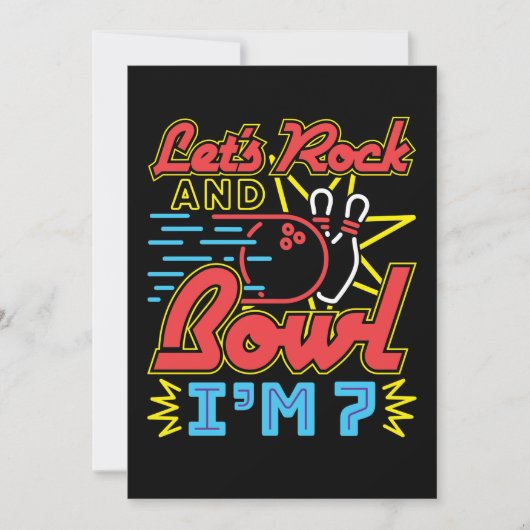 Invitation Rock and Bowl J'ai 7 ans (Devant)