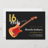 Invitation Rock and Roll 16ème anniversaire fête 16 rochers (Devant)