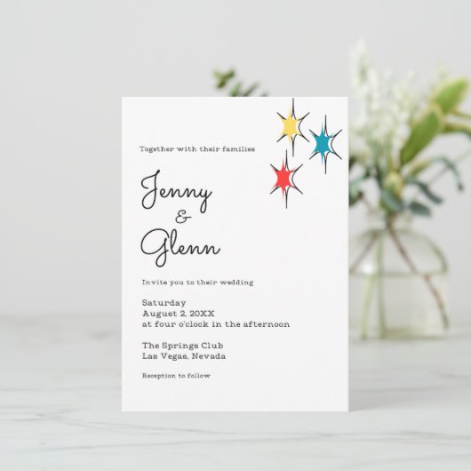 Invitation Rock and Roll 1950s Style Mariage (Debout devant)