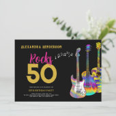 Invitation Rock and Roll 50e anniversaire fête Pink Gold (Debout devant)