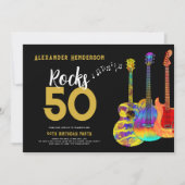Invitation Rock and Roll 50e Anniversaire Musique Guitare (Devant)