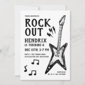 Invitation Rock and Roll Guitar Birthday (Devant)