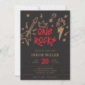 Invitation Rock and Roll Metal pour enfants 1er anniversaire (Devant)