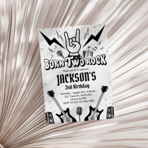 Invitation Rock and Roll Party Né Deux Rock Anniversaire