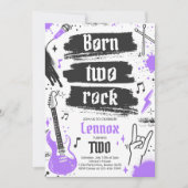Invitation Rock and Roll Party Né Two Rock 2e anniversaire (Devant)