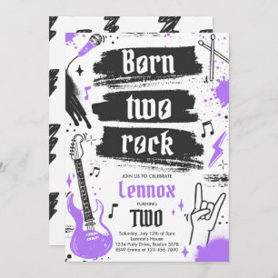 Invitation Rock and Roll Party Né Two Rock 2e anniversaire